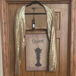 Fashion Nova Gold Cardigan Sweater